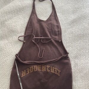 Hidden Cult Brown mini halter dress